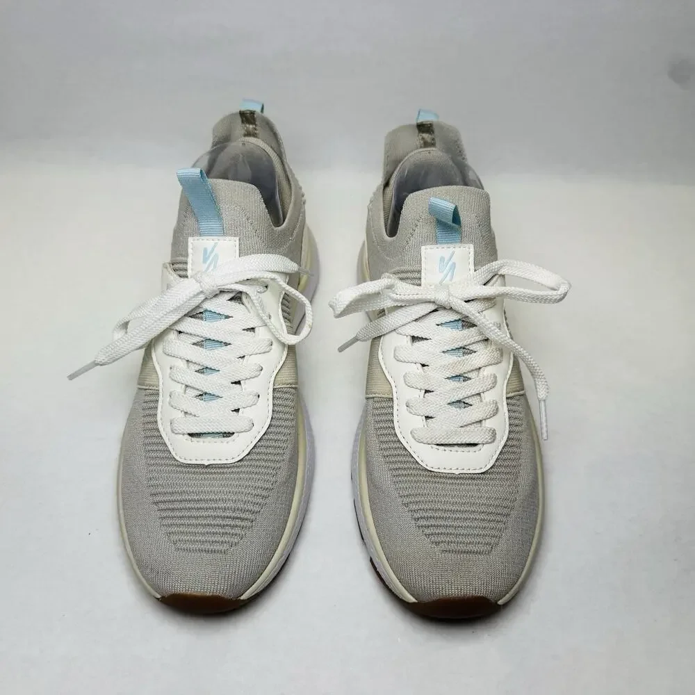 RIVAL Reign Light Gray Blue Sneakers Womens Sz‎ 8.5 Slip On or Lace Up Comfort